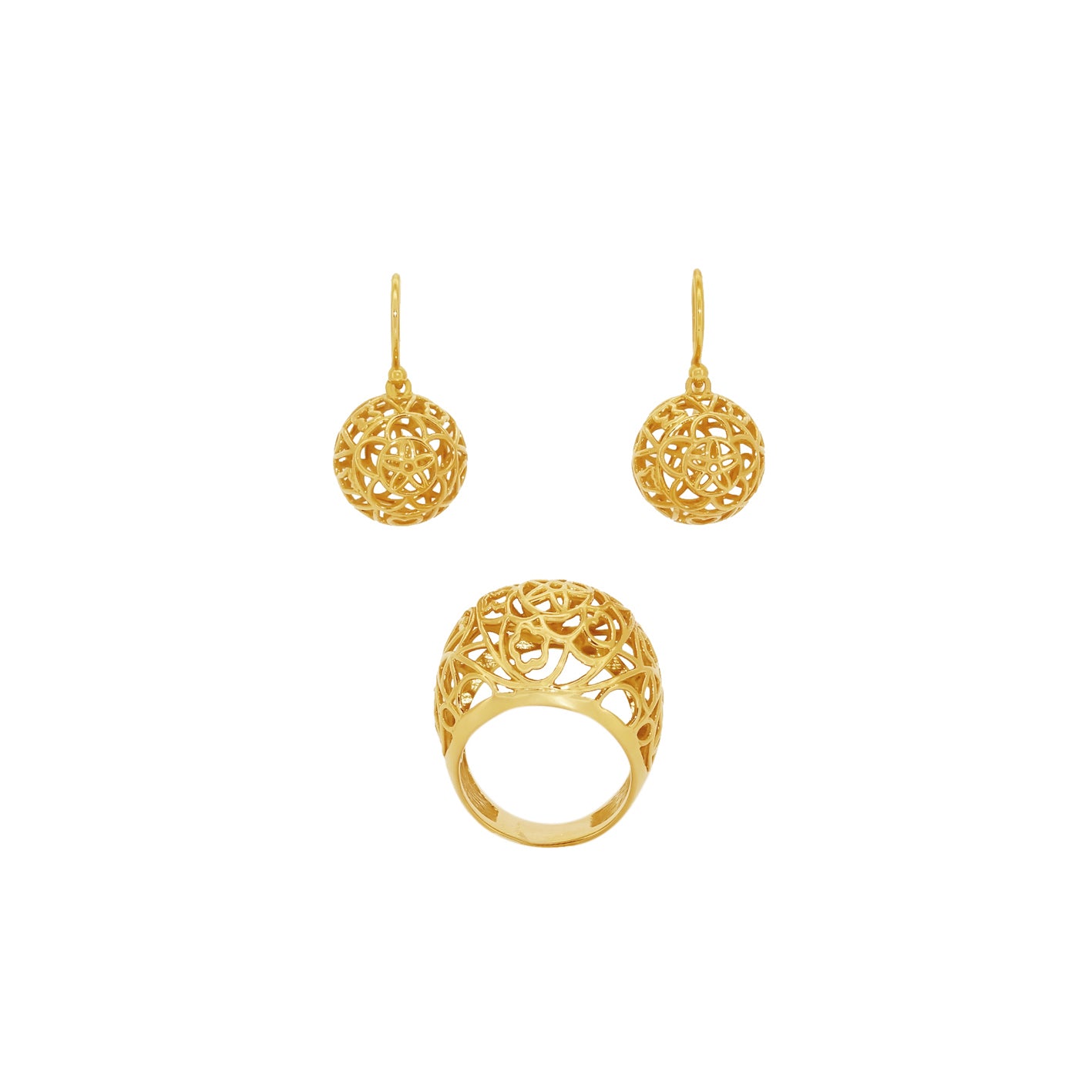 CONJUNTO TOUS SORTIJA Y PENDIENTES HILADOS