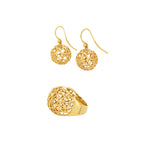 CONJUNTO TOUS SORTIJA Y PENDIENTES HILADOS