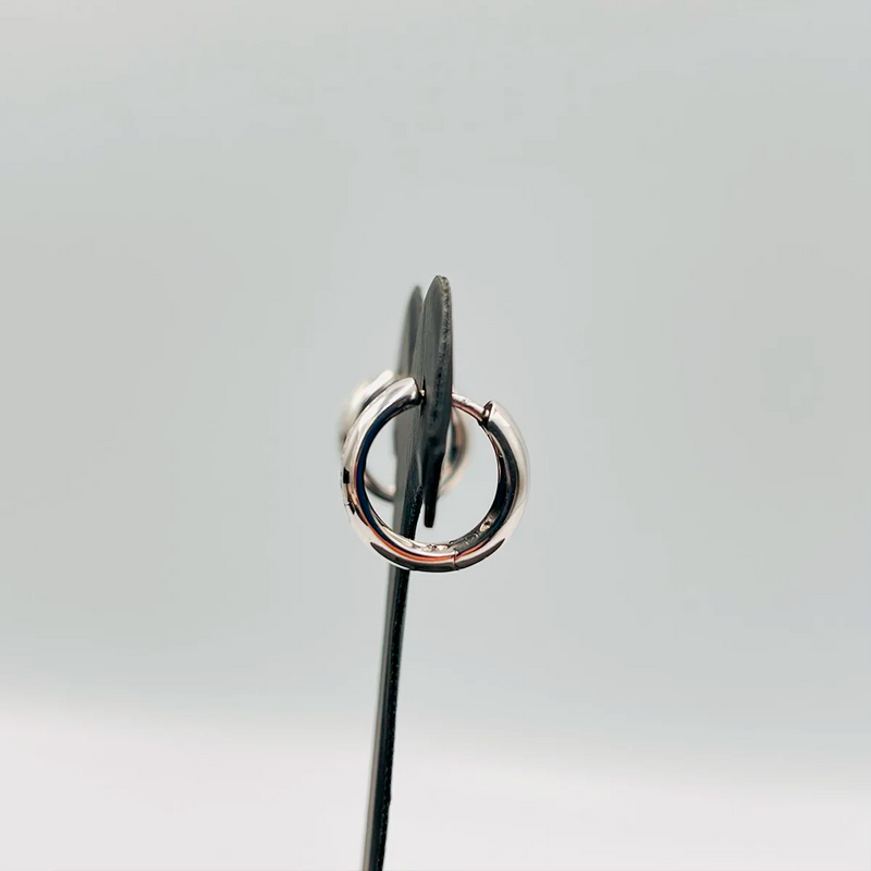 PENDIENTES ARO MACIZO ORO BLANCO