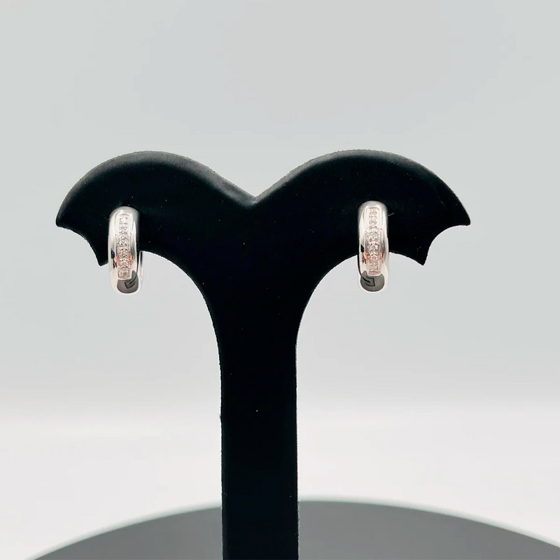 PENDIENTES ARO MACIZO ORO BLANCO
