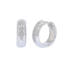 PENDIENTES ARO MACIZO ORO BLANCO Y PUNTAS DIAMANTE