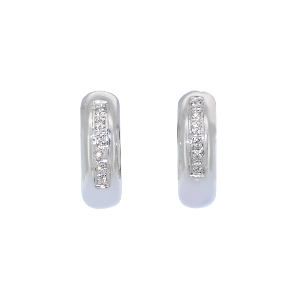 PENDIENTES ARO MACIZO ORO BLANCO Y PUNTAS DIAMANTE