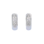 PENDIENTES ARO MACIZO ORO BLANCO Y PUNTAS DIAMANTE