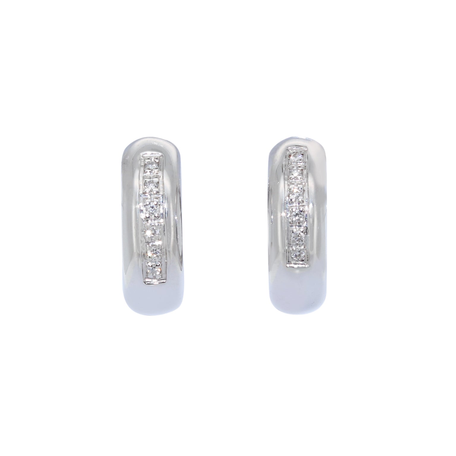 PENDIENTES ARO MACIZO ORO BLANCO Y PUNTAS DIAMANTE