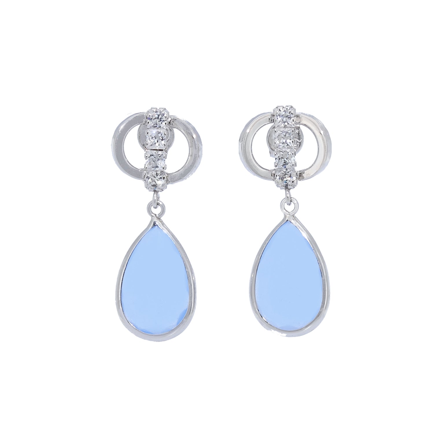 PENDIENTES LÁGRIMA AZUL CON CIRCONITAS