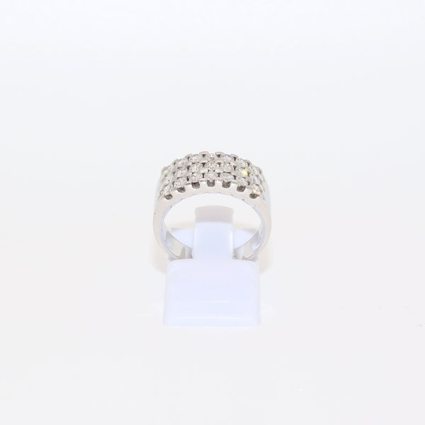 ANILLO ORO BLANCO Y BRILLANTES