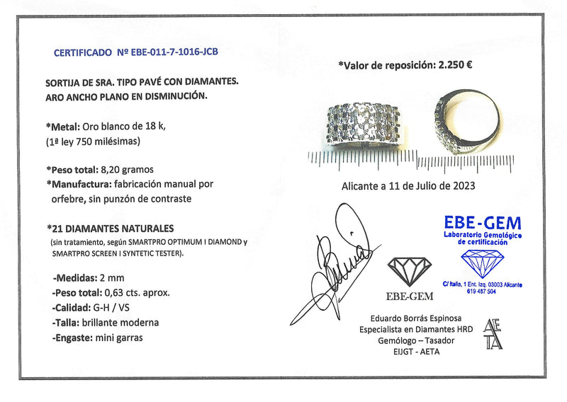 ANILLO ORO BLANCO Y BRILLANTES