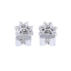 PENDIENTES ORO BLANCO ROSETON CON BRILLANTES