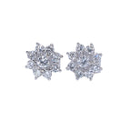 PENDIENTES ORO BLANCO ROSETON CON BRILLANTES