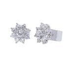 PENDIENTES ORO BLANCO ROSETON CON BRILLANTES