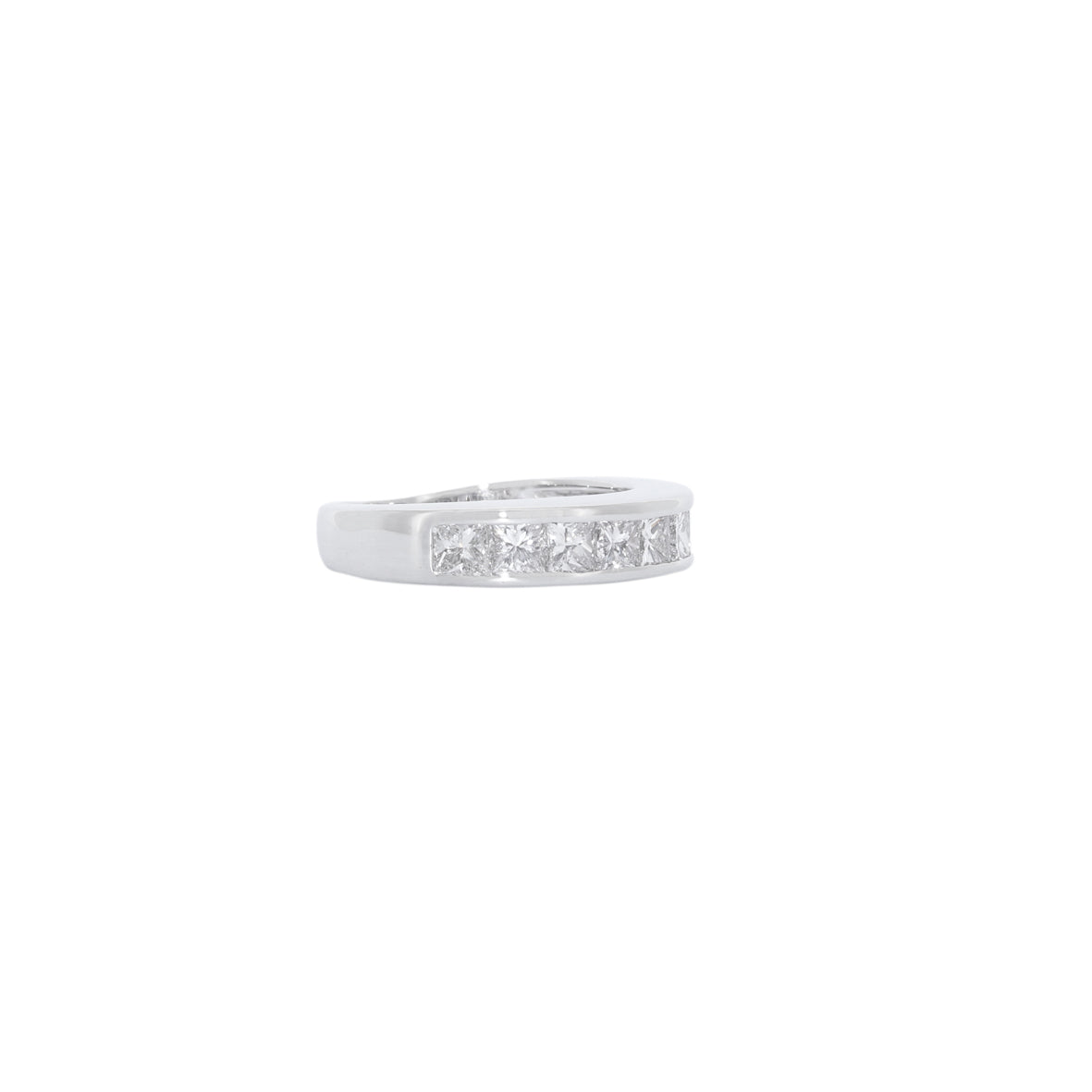 ANILLO ORO BLANCO 8 DIAMANTES PRINCESA
