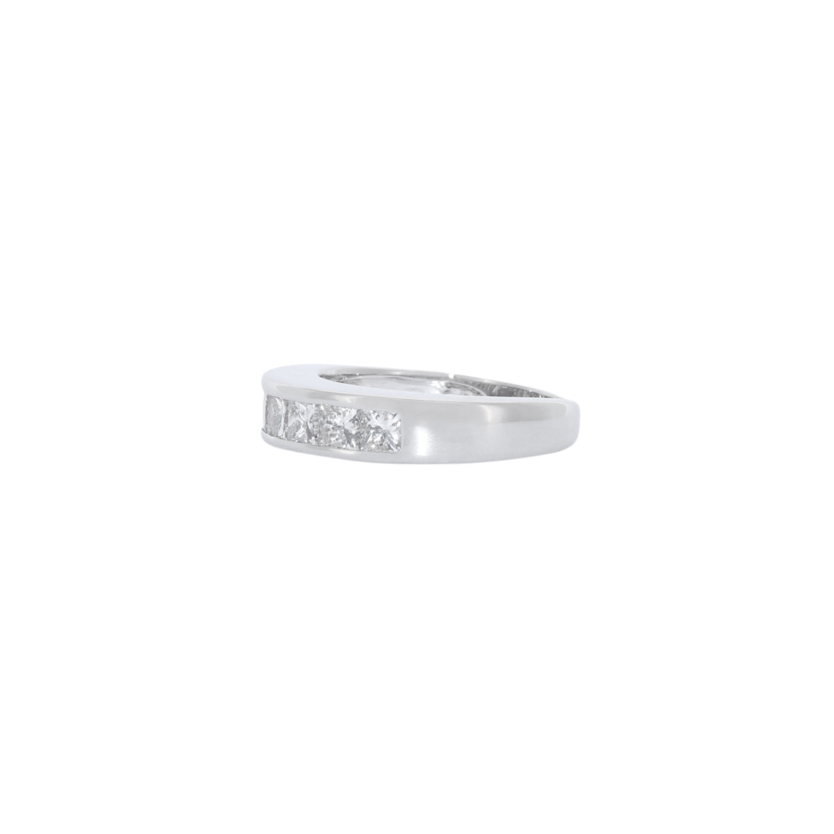 ANILLO ORO BLANCO 8 DIAMANTES PRINCESA