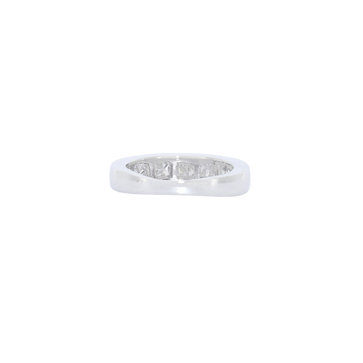 ANILLO ORO BLANCO 8 DIAMANTES PRINCESA