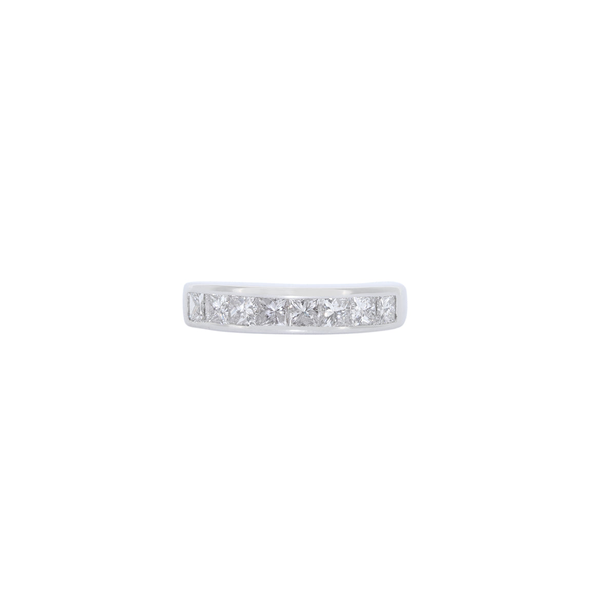 ANILLO ORO BLANCO 8 DIAMANTES PRINCESA