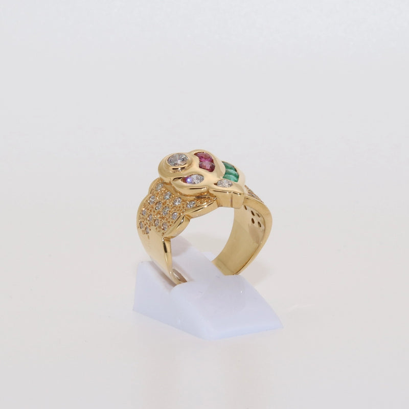 ANILLO BRILLANTES RUBIS Y ESMERALDAS