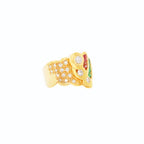 ANILLO CON BRILLANTES RUBIES Y ESMERALDAS
