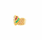 ANILLO CON BRILLANTES RUBIES Y ESMERALDAS