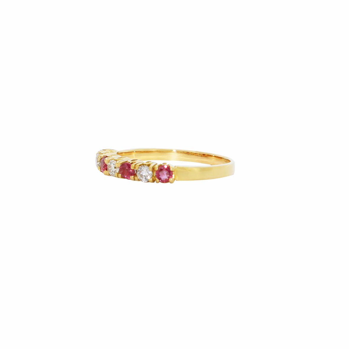 ANILLO 4 RUBIES Y 3 BRILLANTES