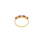 ANILLO 4 RUBIES Y 3 BRILLANTES