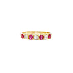 ANILLO 4 RUBIES Y 3 BRILLANTES