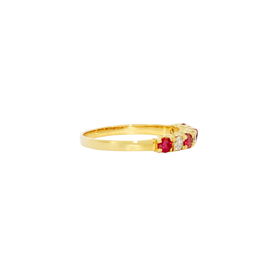 ANILLO 4 RUBIES Y 3 BRILLANTES