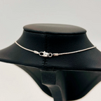 COLLAR ORO BLANCO COLA DE RATON Y COLGANTE BRILLANTE