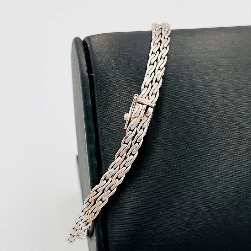 PULSERA ORO BLANCO ESMERALDAS Y DIAMANTES COLGANTE BRILLANTE