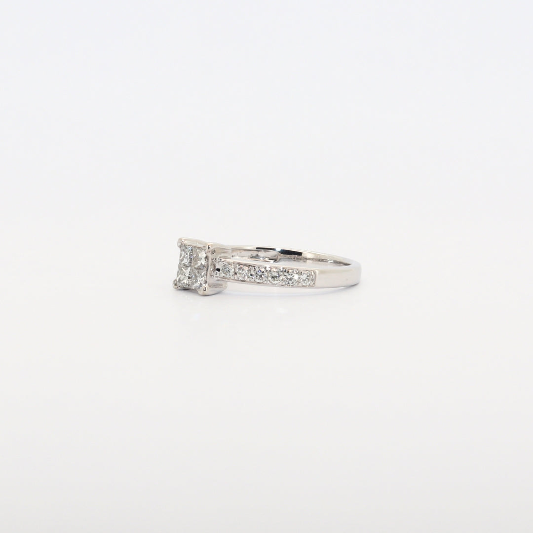 SOLITARIO ORO BLANCO CON DIAMANTES