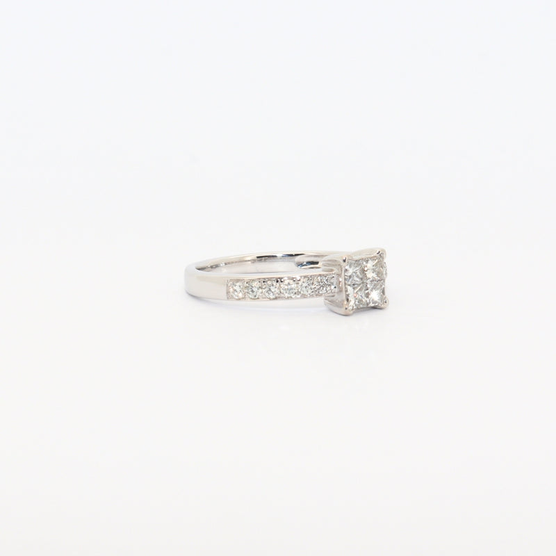 SOLITARIO ORO BLANCO CON DIAMANTES