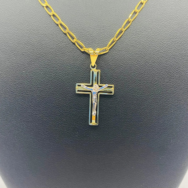 CRUZ CON CRISTO BICOLOR
