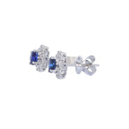 PENDIENTES ORO BLANCO ZAFIRO Y BRILLANTES
