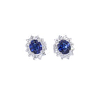 PENDIENTES ORO BLANCO ZAFIRO Y BRILLANTES