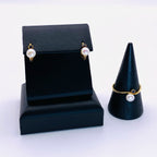 CONJUNTO ANILLO Y PENDIENTES CON PERLA