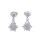 DORMILONAS BRILLANTE 0,33qt X 2 Y PENDIENTES ORO BLANCO Y BRILLANTES ROSETON