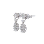 DORMILONAS BRILLANTE 0,33qt X 2 Y PENDIENTES ORO BLANCO Y BRILLANTES ROSETON