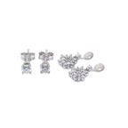 DORMILONAS BRILLANTE 0,33qt X 2 Y PENDIENTES ORO BLANCO Y BRILLANTES ROSETON