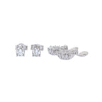 DORMILONAS BRILLANTE 0,33qt X 2 Y PENDIENTES ORO BLANCO Y BRILLANTES ROSETON