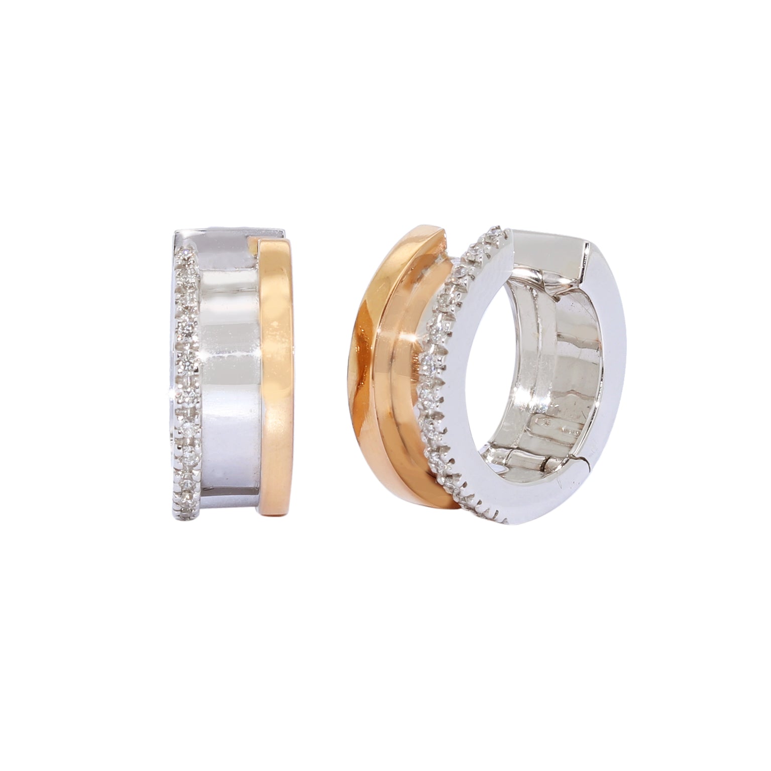 PENDIENTES BICOLOR CON BRILLANTES