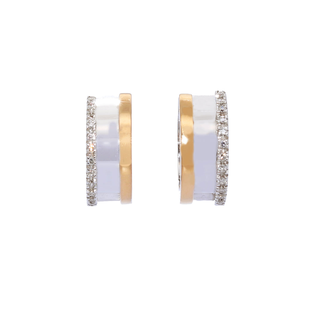 PENDIENTES BICOLOR CON BRILLANTES