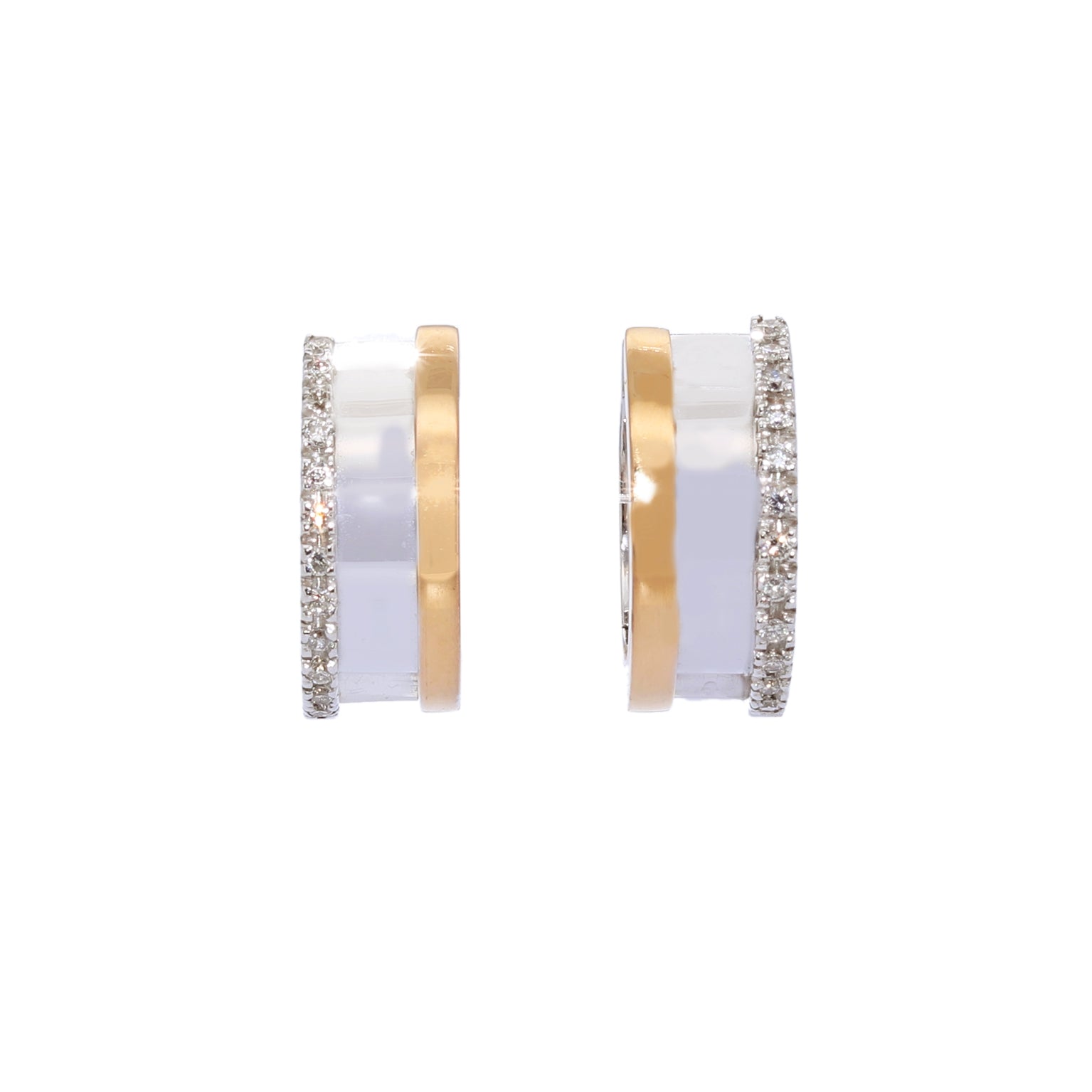 PENDIENTES BICOLOR CON BRILLANTES