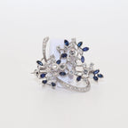 BROCHE ZAFIROS Y BRILLANTES