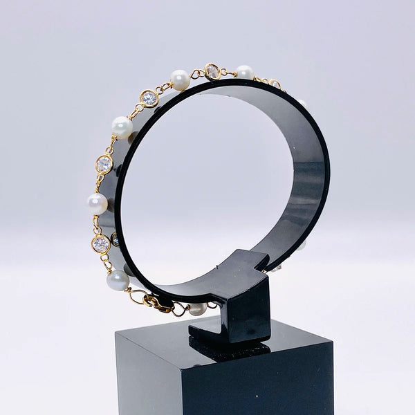 PULSERA PERLAS Y CIRCONITAS
