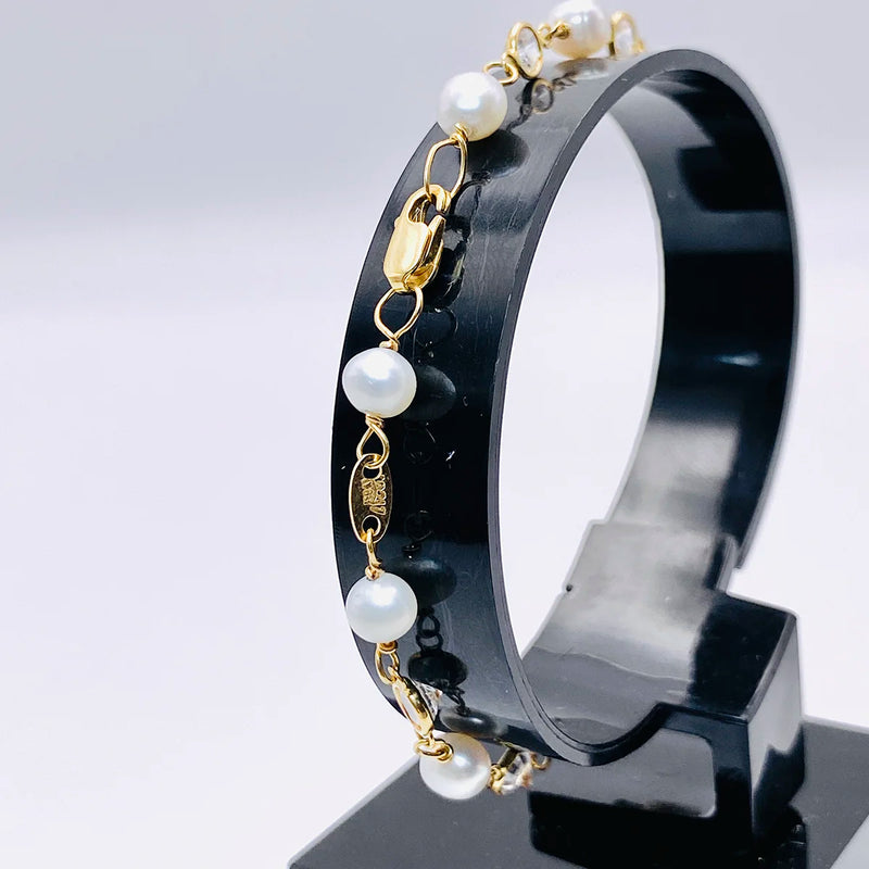 PULSERA PERLAS Y CIRCONITAS