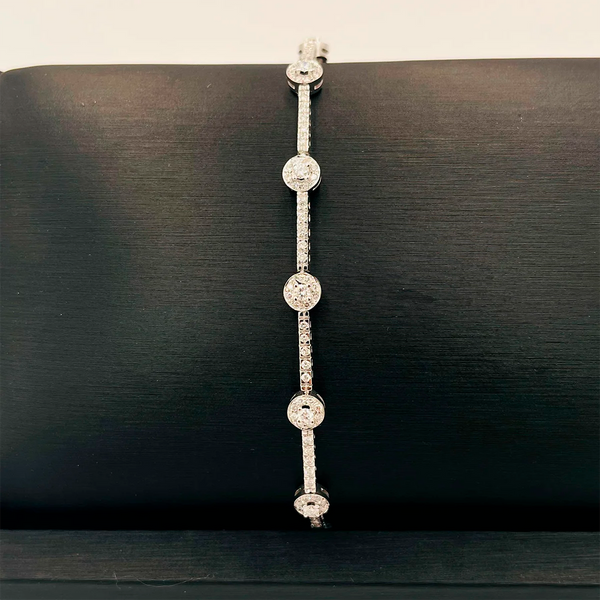 PULSERA ORO BLANCO RIVIERE DIAMANTES