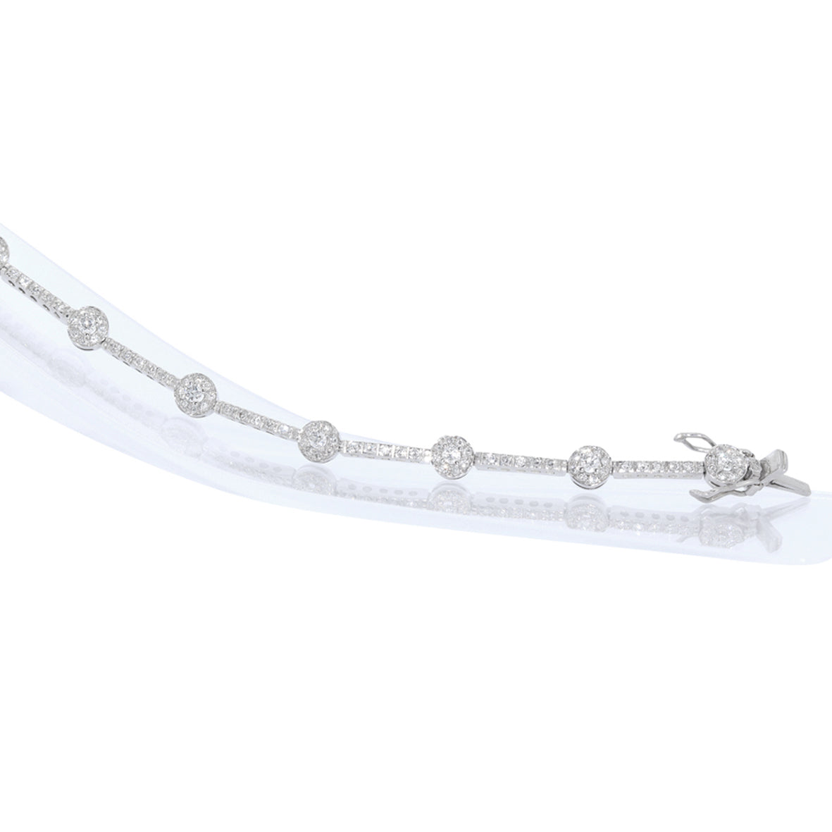 PULSERA ORO BLANCO CON BRILLANTES
