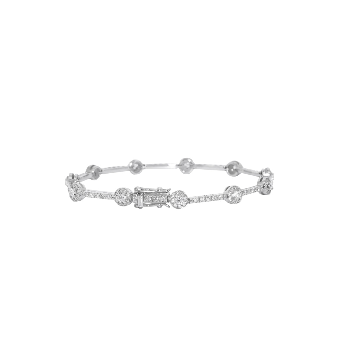 PULSERA ORO BLANCO CON BRILLANTES