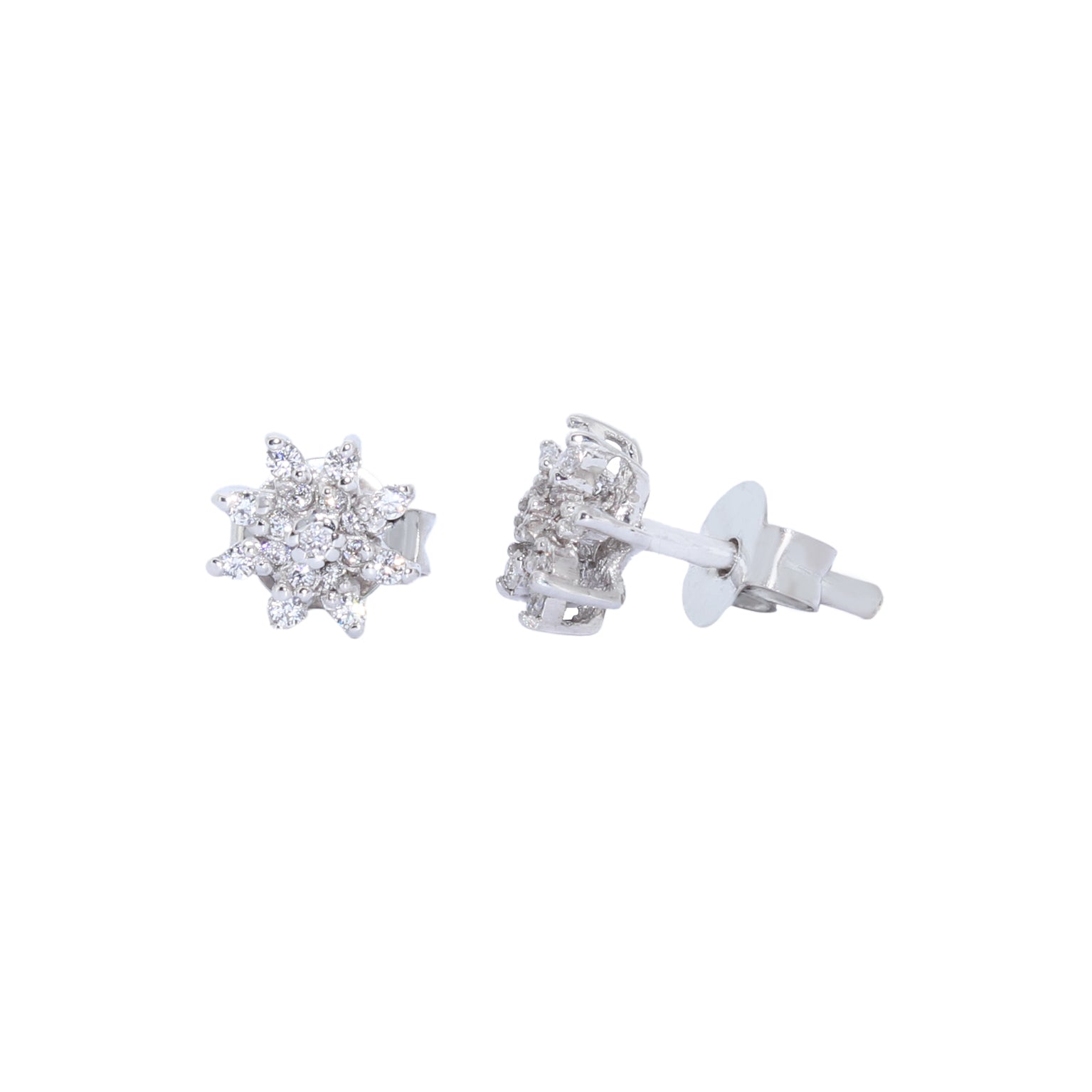 PENDIENTES ORO BLANCO CON CIRCONITAS