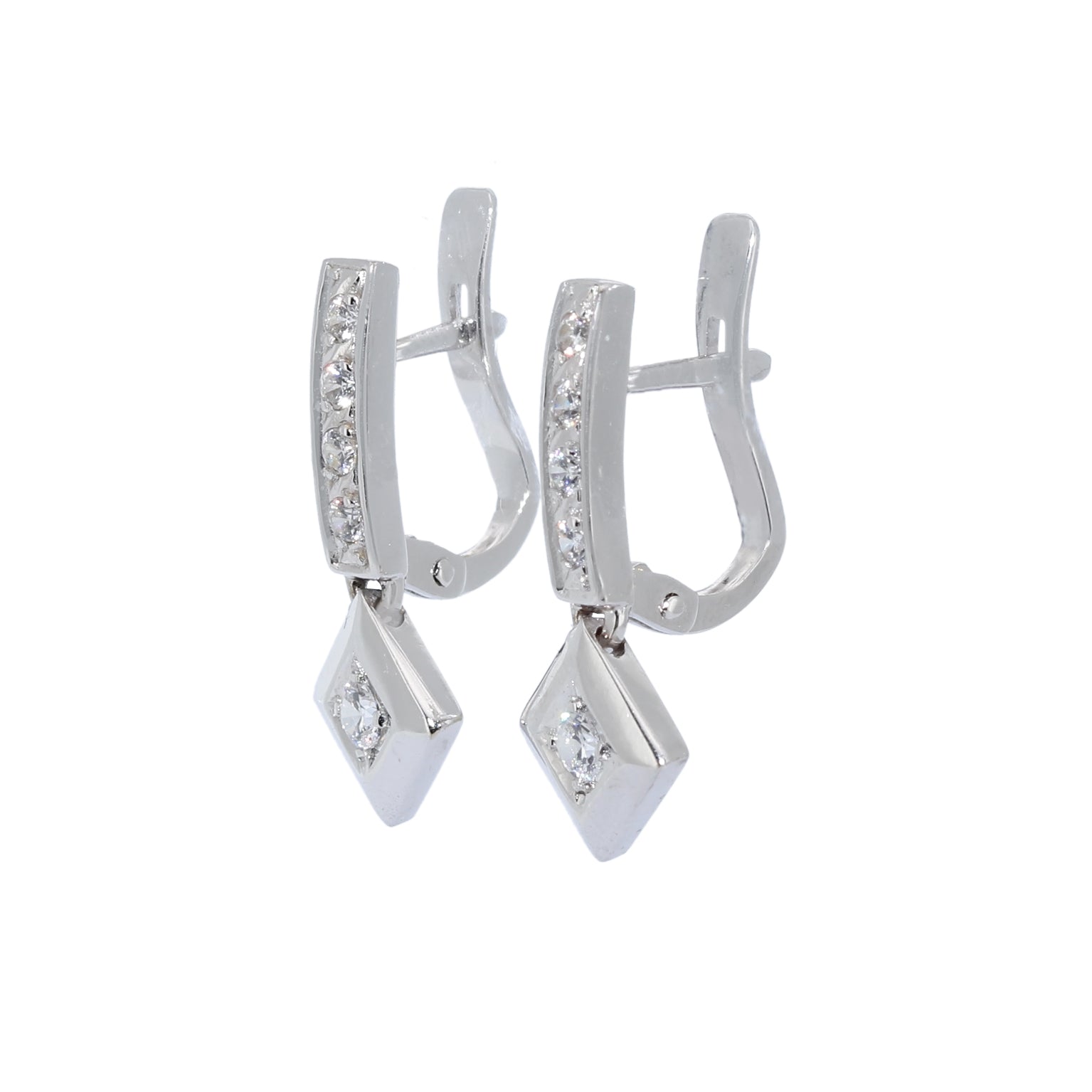 PENDIENETS ORO BLANCO CON CIRCONITAS