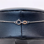 CADENA ORO BLANCO CON DIJE CORAZON CON DIAMANTES