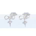 PENDIENTES LARGOS ORO BLANCO CON ZAFIROS Y DIAMANTES